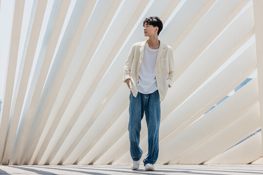 Portrait of  fashion Asian man posing