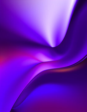 3D Render Of An Abstract Holographic Purple Sculpture 