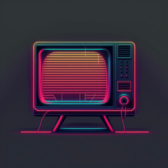 neon magical computer monitor, generative ai