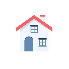 House vector icon in flat style. Isolated on white background. 