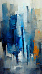 blue grey and more colors abstract painting illustration Generative AI Content by Midjourney