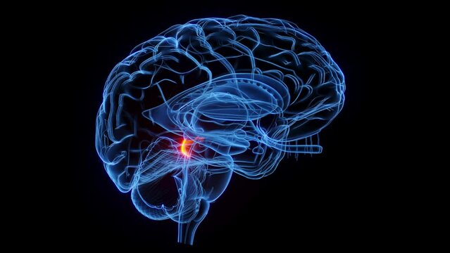 3D rendered medical animation of the inferior colliculus