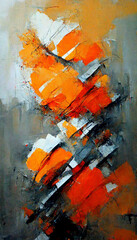 orange grey and more colors abstract painting illustration Generative AI Content by Midjourney