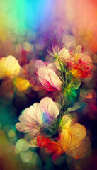Abstract blur gradient flowers background in bright rainbow illustration Generative AI Content by Midjourney