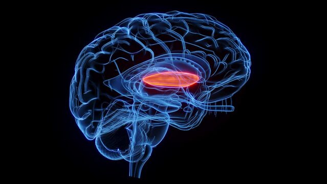 3D rendered medical animation of the lateral globus pallidus