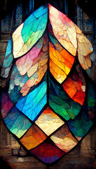 Giant Magic made of stained glass illustration Generative AI Content by Midjourney