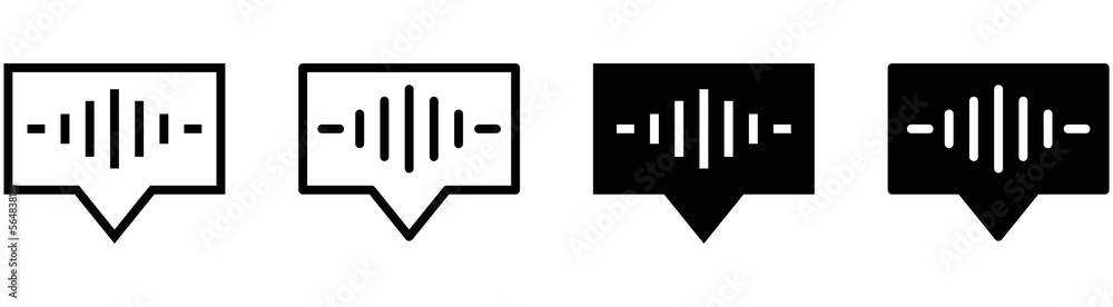 Wall mural voice chat icon set. voice message icon collections symbol, vector illustration