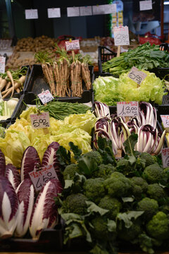 Local grocery shopping market with price tag