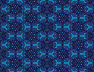 Geometric ethnic pattern seamless flower color oriental.
seamless pattern.Design for fabric,curtain,blue background, carpet, shawl,clothing,wrapping, Batik,fabric,handkerchief,Vector illustration.