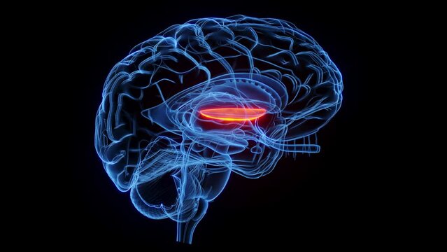3D rendered medical animation of the medial globus pallidus