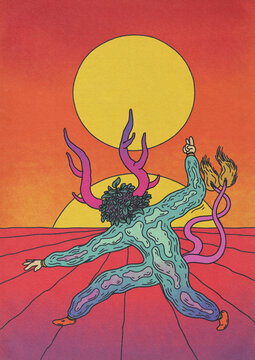 Water Spirit Dance Illustration Character