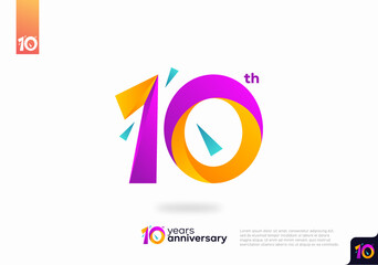 Number 10 logo icon design, 10th birthday logo number, anniversary 10
