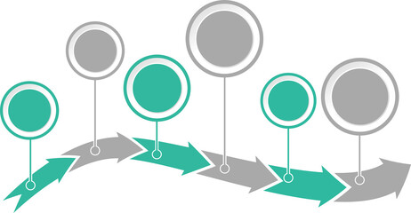 Process infographic template with 6 options.