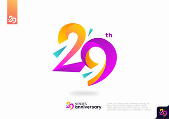 Number 29 logo icon design, 29th birthday logo number, anniversary 29