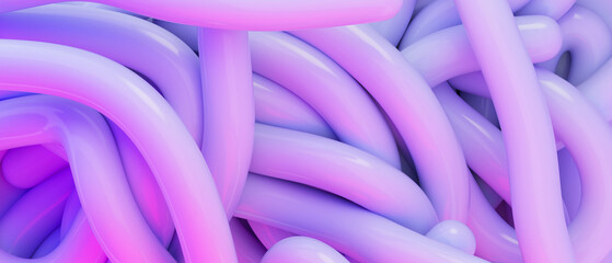 Abstract 3D Colorful purple Wires