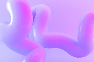 Abstract 3D Colorful purple Wires