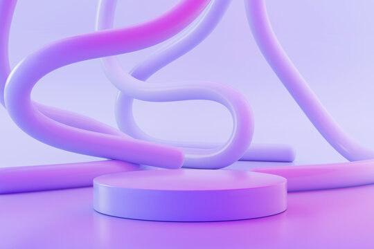 Abstract Colorful Wires with platform