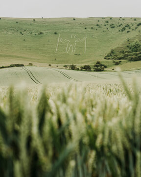 The Long Man Of Wilmington, South Downs National Park in Sussex.