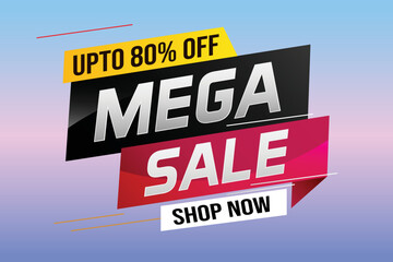mega sale word concept vector illustration with lines and 3d style, landing page, template, ui, web, mobile app, poster, banner, flyer, background, gift card, coupon, label, wallpaper	