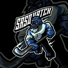 Sasquatch Mascot Logo for Hockey Team