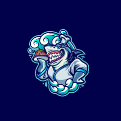 Obraz premium Shark Animal Mascot Logo Templates for Your Business