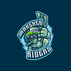 Snakehead Fish Mascot Logo for Hockey Team