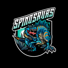 Spinosaurus Dinosaur Mascot Logo for Gaming and Sport Team