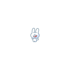 Cute Rabbit Emoticon Sticker-Happy