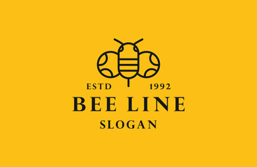 Bee Logo Design With Black Colour. Bee Logo Template. Modern Design