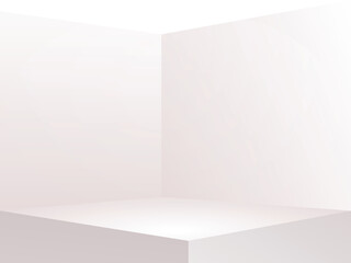 3D booth square corner. grey empty geometric square