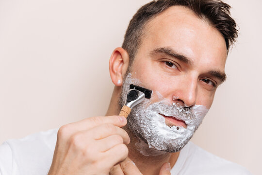 Man Shaving Portrait