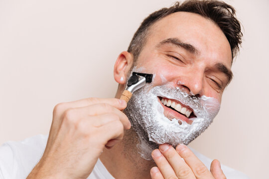 Man Shaving Portrait - Powered by Adobe