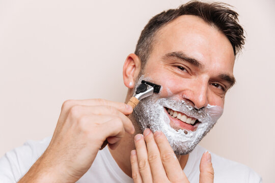 Man Shaving Portrait