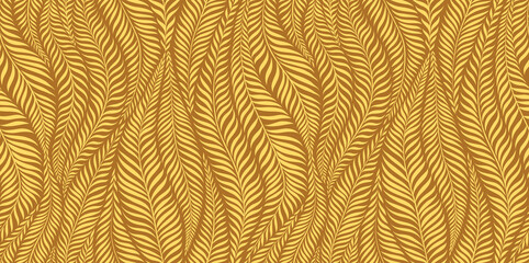 Fototapeta premium Luxury seamless pattern with palm leaves. Modern stylish floral background.