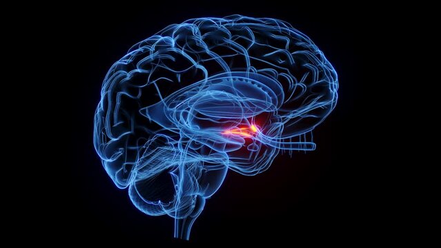 3D rendered medical animation of the optic tract