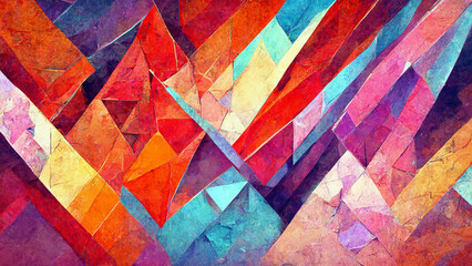 abstract background consisting of triangles. Gradient red color illustration Generative AI Content by Midjourney
