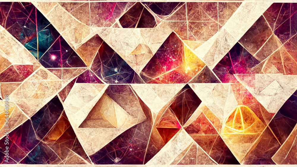 Wall mural triangle geometric magic square background illustration generative ai content by midjourney