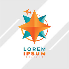 Aviation Logo with gradient color, Elegant and modern design for travel company.