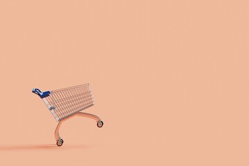Shopping cart 3d illustration.