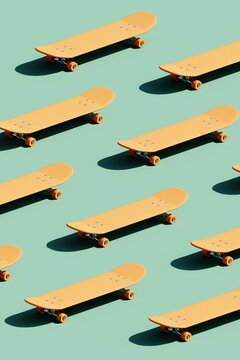 Skateboard pattern. 3d Illustration.