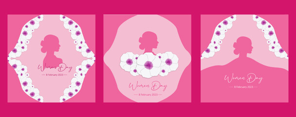 set of international women's day, march 8, for poster needs, business at feed