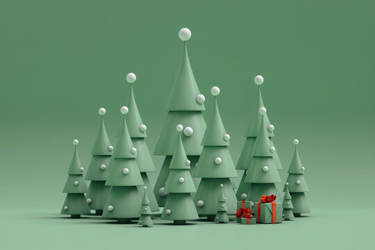 Background of Christmas trees