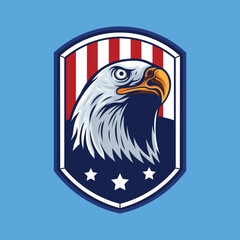 Bald eagle head with USA badge logo