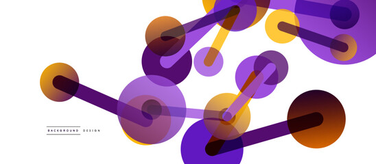 Line points connections geometric abstract background. Circles connected by lines. Trendy techno business template for wallpaper, banner, background or landing