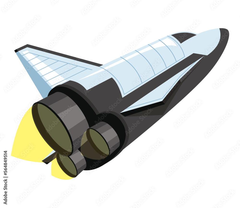 Wall mural spaceship flying space outer