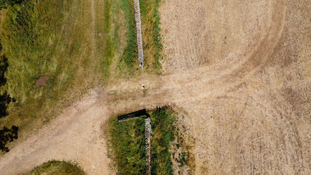 A farm track between fields