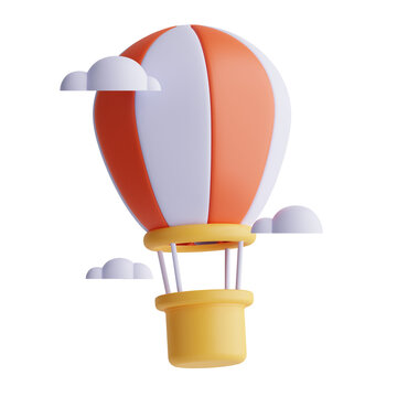 3d hot air balloons icon