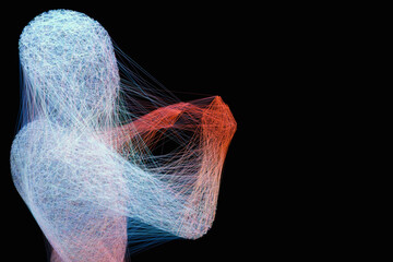 Abstract man made of wires