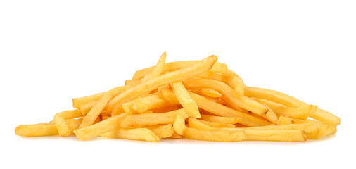 French fries isolated on white background.