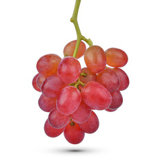 Red grapes isolated on white background.
